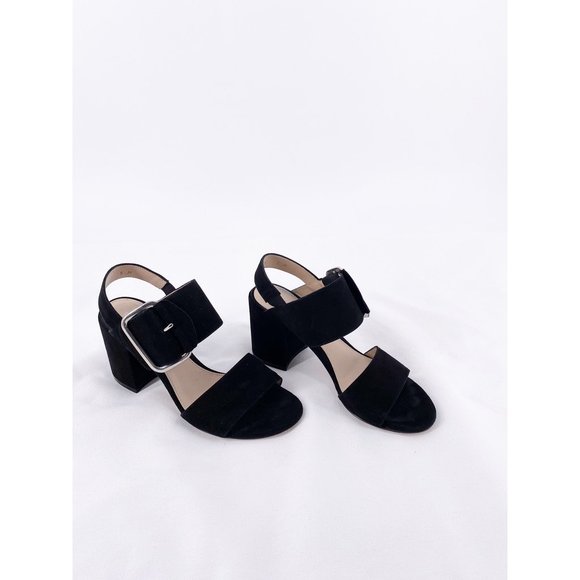 Stuart Weitzman | Black Velvet Strap Heel - Picture 4 of 11